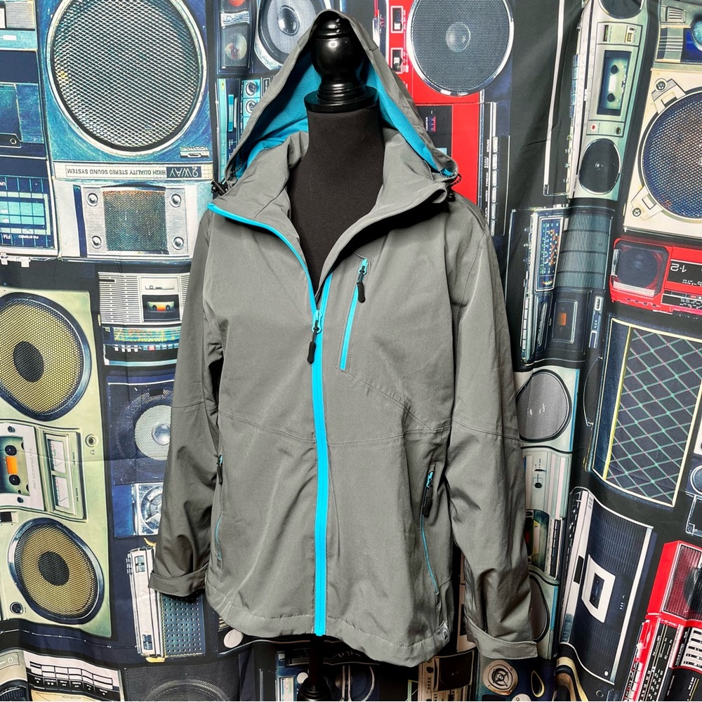 MAPAMYUMCO Breathable Waterproof Rain Wind Jacket with Tech Pocket Size M